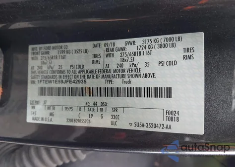 2018 Ford F-150 Xlt from USA, damaged, VIN 1FTEW1E59JFE42935